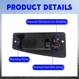 Icyhaws Exterior Extended Cab Rear Door Handle, Left Driver and Right Passgenger Side Compatible with 1999-2007 Chevy Silverado GMC Sierra 1500 2500 3500, Replaces OE# 15758171 15758172 Black