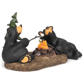 DEMDACO Bearfoots by Jeff Fleming Campfire Memories Black Bear 4.5 x 8 Hand-cast Resin Figurine Sculpture
