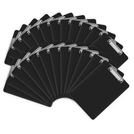 HERKKA 25 Pack Plastic Clipboards, Black, A4 Letter Size, 12.5 x 9 Inch