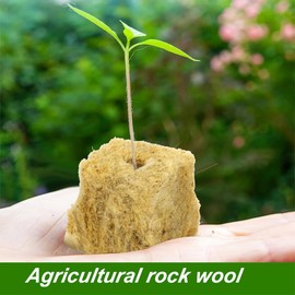 Rigute Pack of 56 Rockwool Cube Rock Wool Grow Propagation Mat 4 x 4 x 4 cm for Growing Growing Hydroponics Transplanting