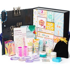 Holiday Beauty Advent Calendar, 15-Piece Women's Spa Gift Set, Individual Gift Box Calendar for Women Full Kit Gift Box, Surprise Box Bath & Body Product Set 15 Individually Boxed Holiday Gifts