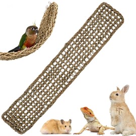 100 x 18.5 cm Bird Seagrass Mat Ladder Climbing Rope Ladder Birds Hamster Seagrass Fabric Net Long Climbing Rope Ladder Budgie Swing for Parakeets Love Birds Finches Rats Small Animal Rope Net Play