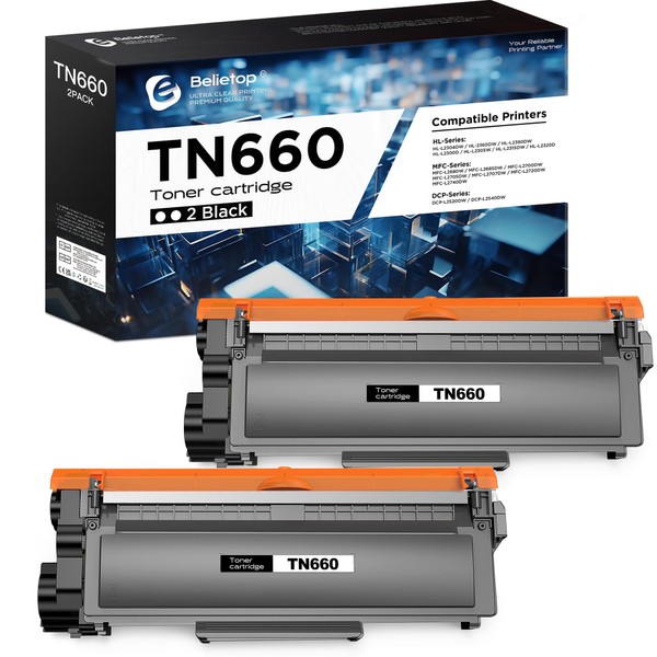 belietop TN660 TN630 Toner Cartridge Replacement for Brother HL-L2340DW HL-L2300D
