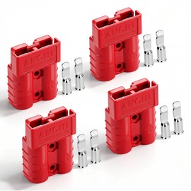 50Amp Power Connector Plug 50A Quick Connect Disconnect 600 V 2 Pairs(4pcs) for 50Amp Battery Connector(8AWG, RED)