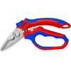 Knipex Angled Electricians' Shears with multi-component grips, glass fibre reinforced