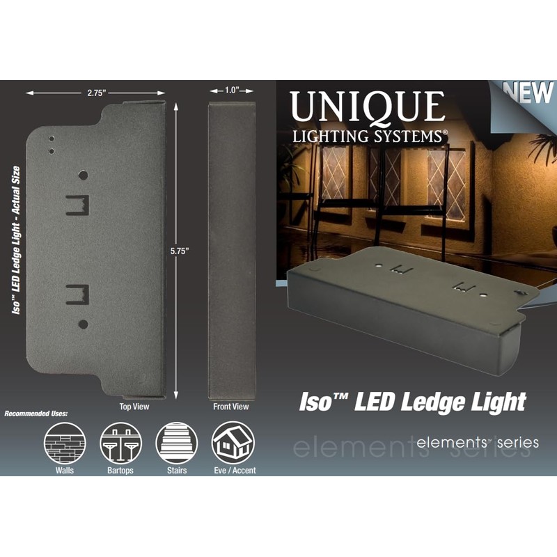 Unique Lighting Systems IS6-30K-140L-BK-F Elements Series Iso Bronze Ledge Light