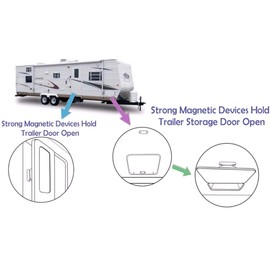 CALPALMY (2 Pairs) Magnetic Baggage Door Catch and Holder Kit - Black RV Storage Door Latch Perfect Alternative for Plastic Spring Clips for Use in Campers and Motor Homes