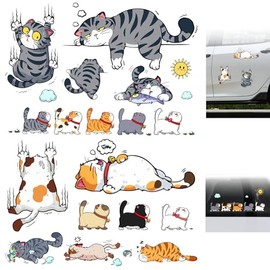 Cat Car Sticker, Car Sticker, Rear Window Sticker, Car, Vinyl Waterproof Decoration Sticker for SUV, Truck, Caravan, 29 x 20 cm