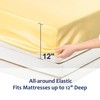 sourcing map Satin Fitted Sheet, Solid Silky 12" Deep Pocket
