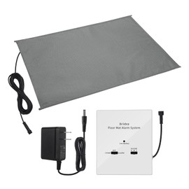 Floor Mat Home Alarm System, Briidea Pressure Mat Alarm with Alert & Chime, Adjustable Volume, Dual Power Supply, as Pet Door Mat or Elderly Monitoring Mat, Welcome Mat, 21" x 29" Size, 33ft Cord