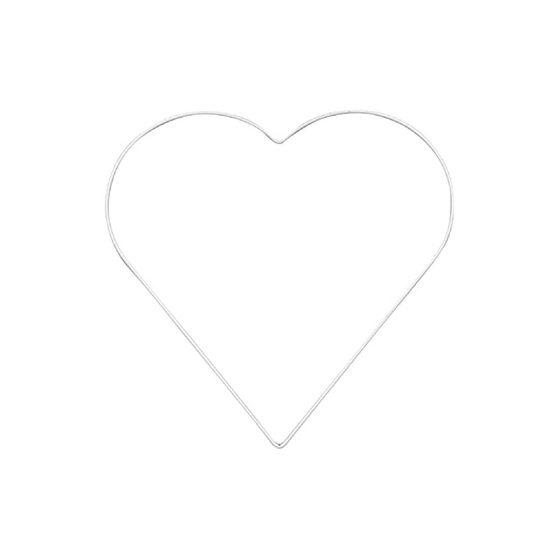 Glorex Metal Heart 28 cm, White