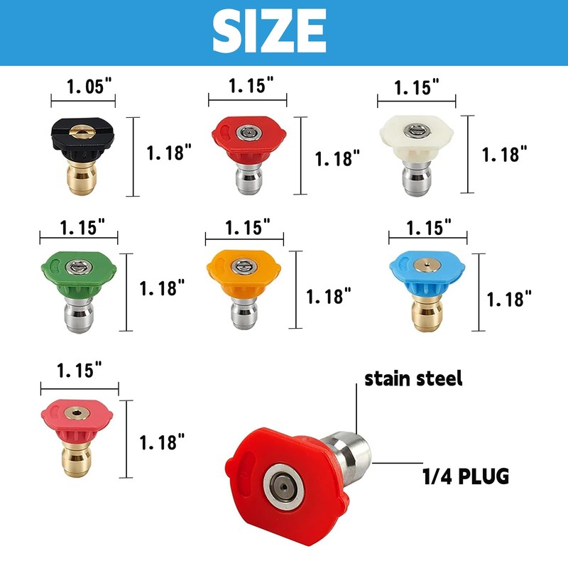 Hourleey Pressure Washer Tips, Pressure Washer Nozzle Tip with Holder,