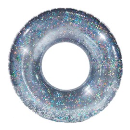 PoolCandy Jumbo Pool Tube, 48", Silver Glitter