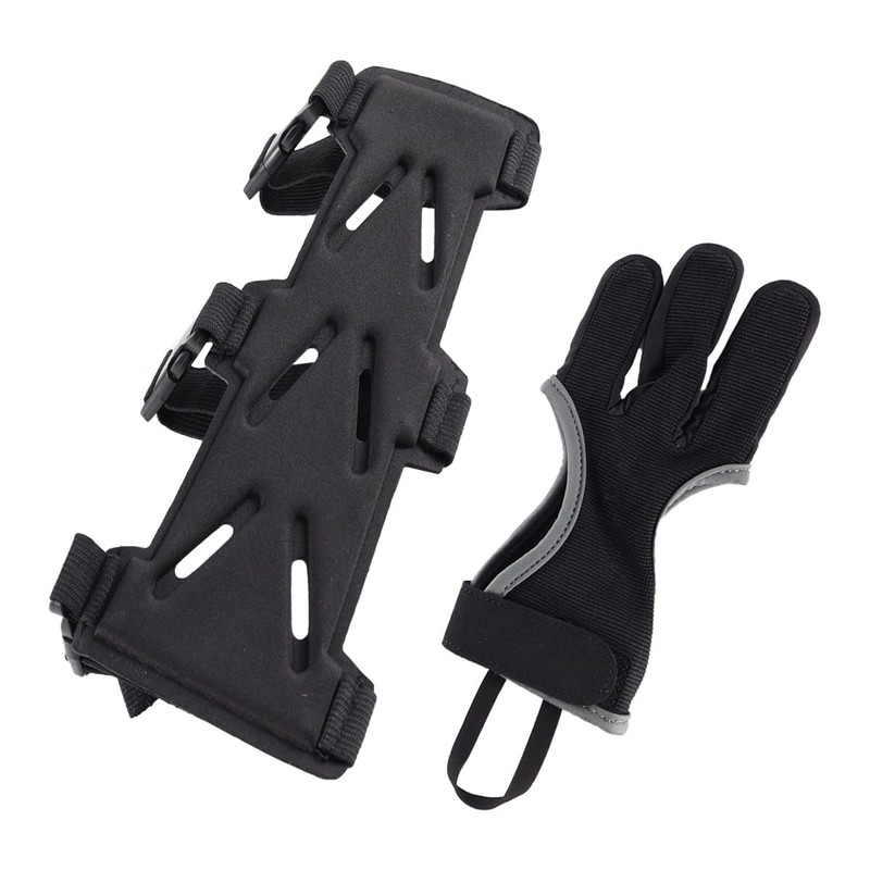 zalati Adjustable Archery Arm Guard And Finger Glove Set Breathable