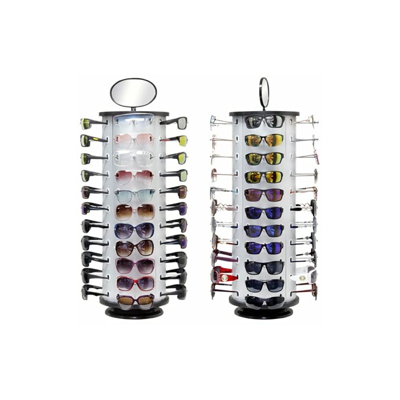 Sunglass Rack Storage & Holder – Silver Spinning Rack for