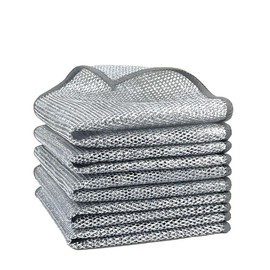 GEREARC 20 Pcs Wire Dishwashing Rag, Multipurpose Non Scratch Wire Dishcloth, Metal Cleaning Cloth for Wet and Dry, Reusable Steel Mesh Cloth for Cookware, Sinks, Stove Tops, Dishes