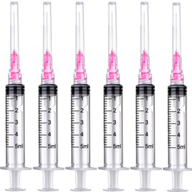 100 Pack - 5ml 18 Gauge 1.5 Inch Syringe Lab Supplies, Individually Sealed Packaged