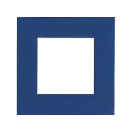 CountryArtHouse Bottle Blue Acid Free 8x8 Square Picture Frame Mat with White Core Bevel Cut for 4x4 Pictures - Fits 8x8 Frame - Pack of 1 Matboard
