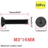 Qrity 50pcs M3 x 16mm Torx Countersunk Head Machine Screws