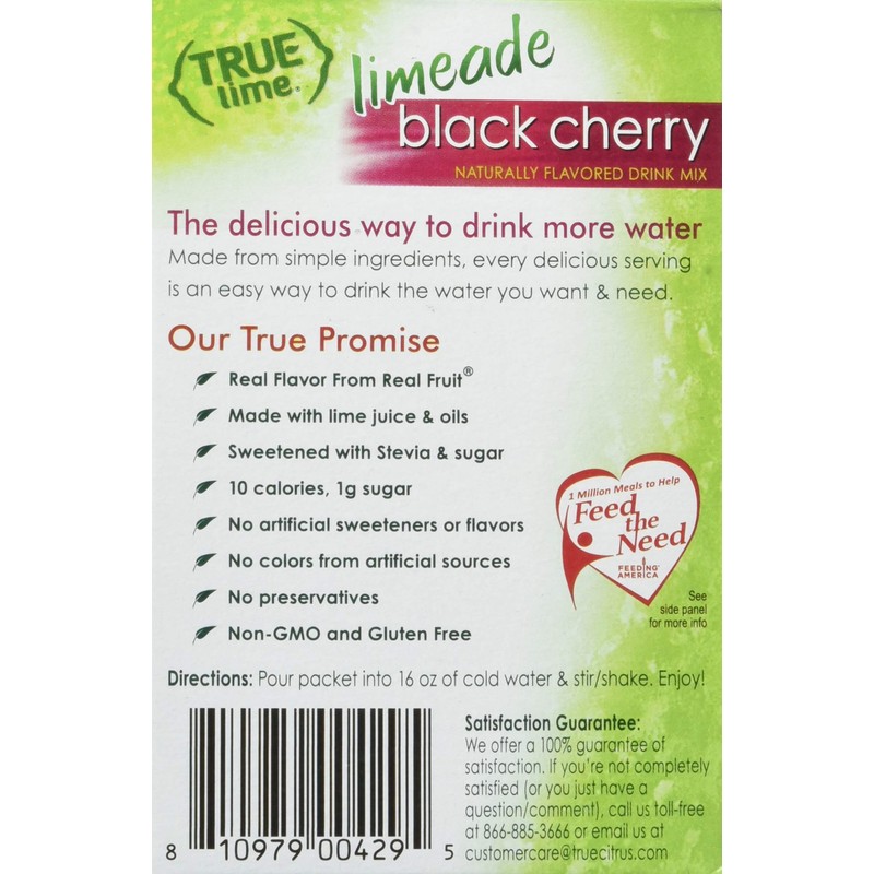 True Black Cherry Limeade Drink Mix, 10 Count, Pack of
