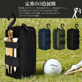 YooFa Nylon Golf Bag for Men Golf Ball Case [2 Pieces] Golf Equipment Ball Pouch Golf Zipper Closure Fork Golf Marker Hat Clip Golf Equipment Trinket Golf Bag Lightweight Durable Easy to Put On and