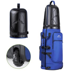 Golf Travel Bag with Hard Case Top, 1680D Heavy Duty Oxford Golf Travel Bags for Airlines with Wheels, Golf Club Travel Bags for Airlines - Color: Blue