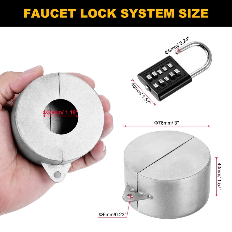 PATIKIL Outdoor Faucet Lock Gate Valve Locking Device Prevent Water