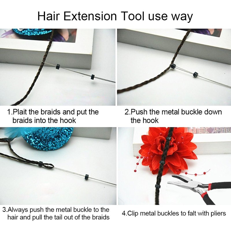 Pinzas de Extensión de Cabello de 4 Piezas en 3