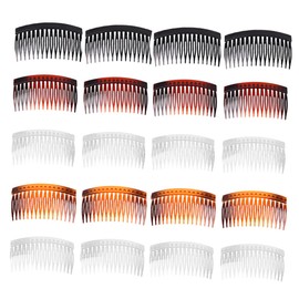 SAFIGLE 25Pcs Scalp Massager Hair Side Comb Durable Hair Clips for Easy Detangling Includes Transparent Transparent Tortoise