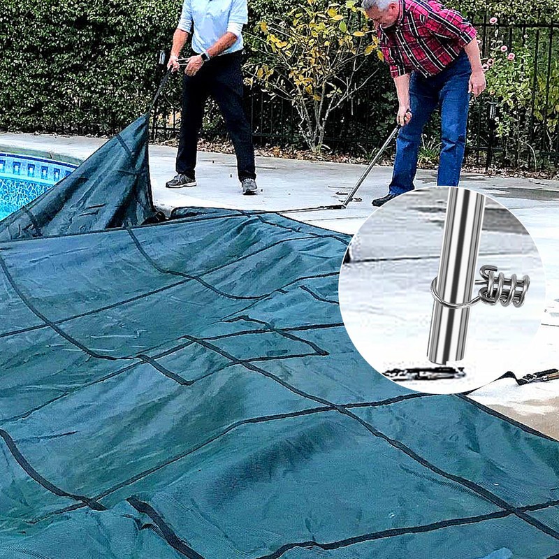 30-1/2 inch Pool Cover Tool,Stainless Steel Swimming Pool Rod,Pool Safety