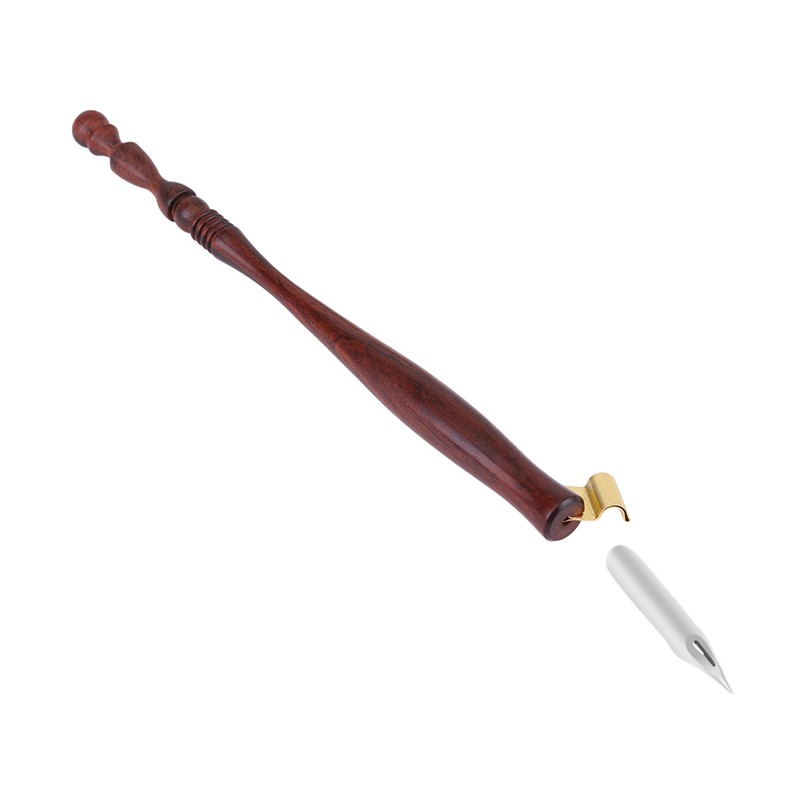 English Calligraphy Wooden Dip Pen Handle Nib Holder with Removable