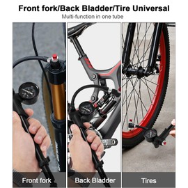 Zaxiva High Pressure Damper Pump (Max 300 PSI), Mini Damper Pump with Pressure Gauge and Bleed Button, 2-in-1 Bicycle Fork Pump/Rear Suspension Pump and Bicycle Tyre Pump for MTB, Road Bike