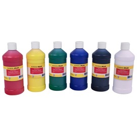 School Smart Washable Finger Paints, 16 Ounces Each, Assorted Primary Colors, Set of 6