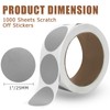 suiwotin 1000pcs 1" Round Scratch Off Stickers, 1 Roll Silver