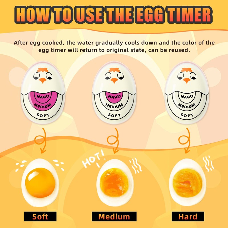 Egg Timer for Hard Boiled Eggs Soft Boiled Color Changing