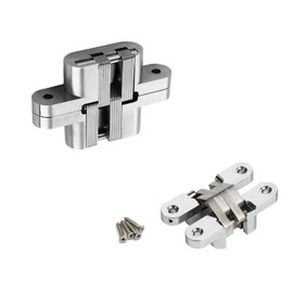 KAFENDA-Concealed Door hingesCross Hinges (1 Pair) zinc Alloy Material, 0-180 Degrees Opening Angle, Concealed Hinges for Folding Doors, Folding Screens, etc.