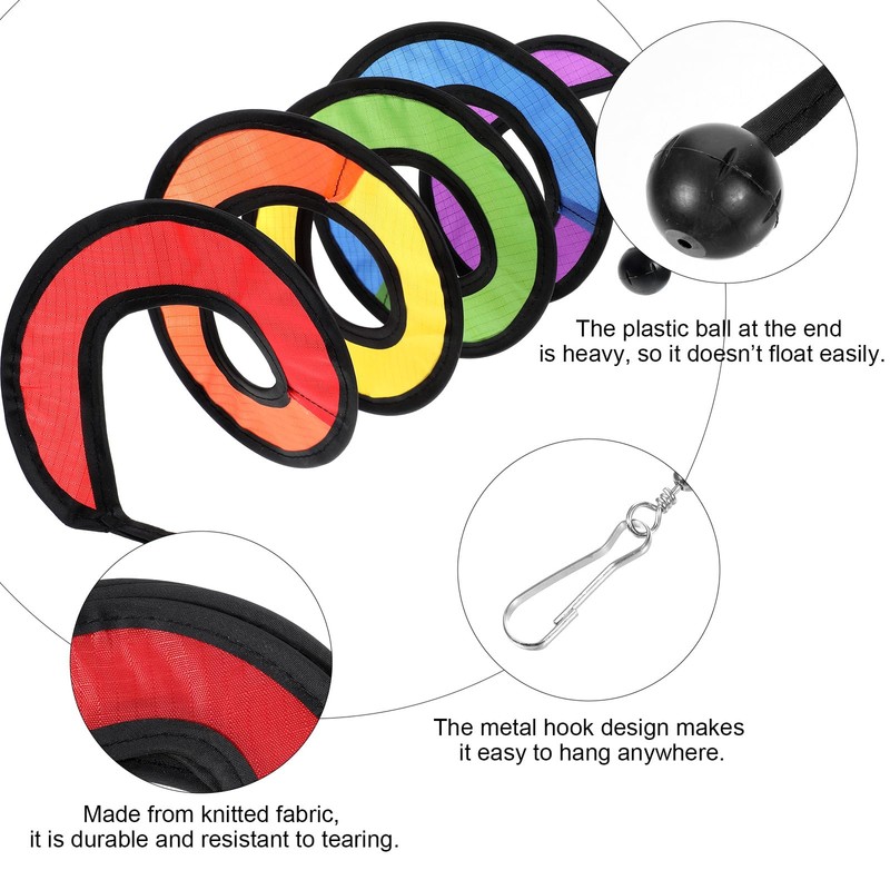 4Pcs Rainbow Wind Spinner - Colorful Hanging Wave Windsock