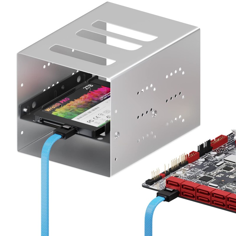 deleyCON 60 cm SATA 3 Cable Nylon 6 Gbit/s Data