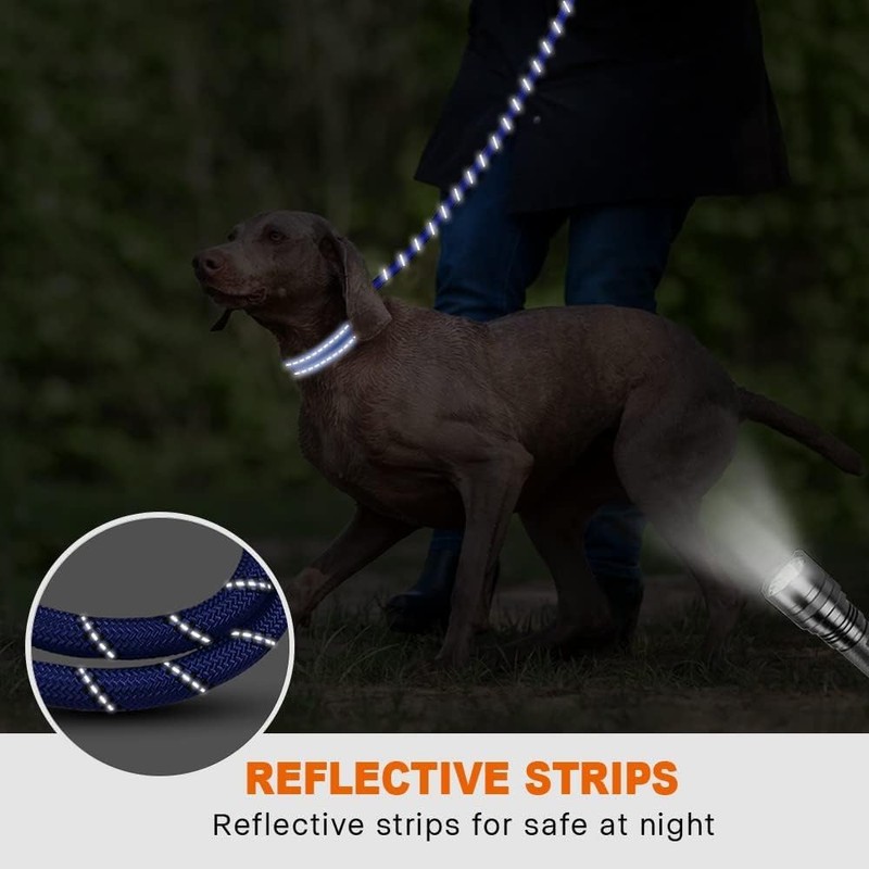 Dog Lead with Soft Padded Handle, 1.2m Reflective Dog Lead