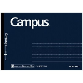 Kokuyo No - 295BT-DB Campus Notebook, Adult Campus, Half Size, Dotted B6 Ruled, Navy, 50 Sheets