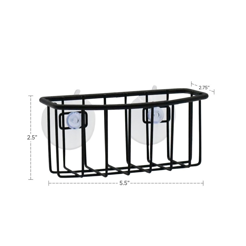 TRIO HOME Sink Sponge Organizer Caddy, Strong Transparent Suction Cups,