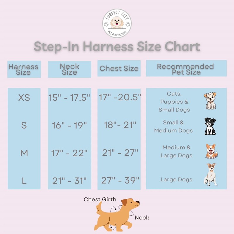 Furfect City Step in Dog Harness, No Pull No Choke,