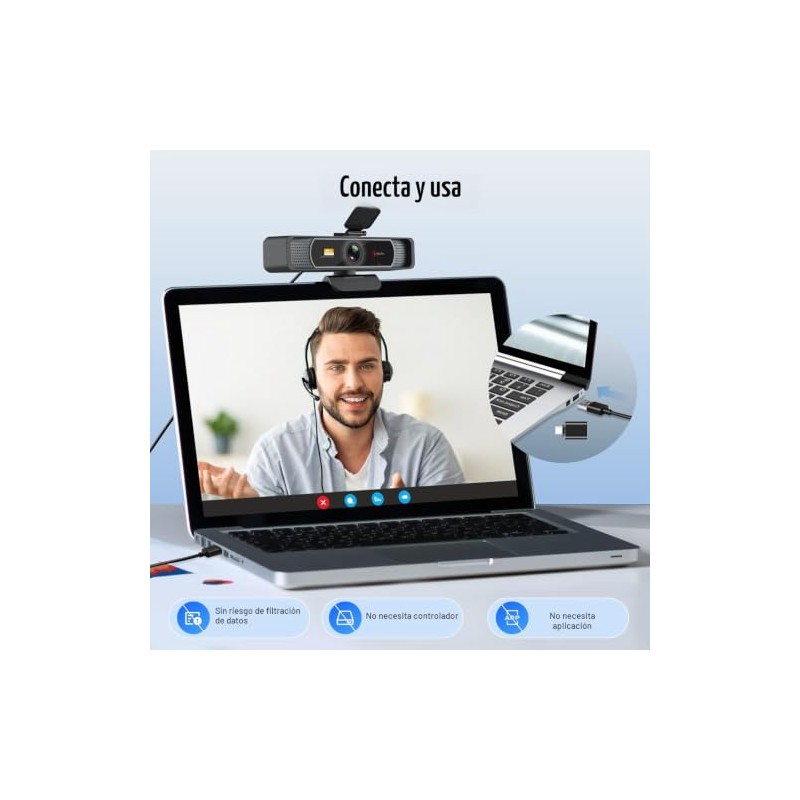 Angetube Cámara web de gran angular 4K para PC –