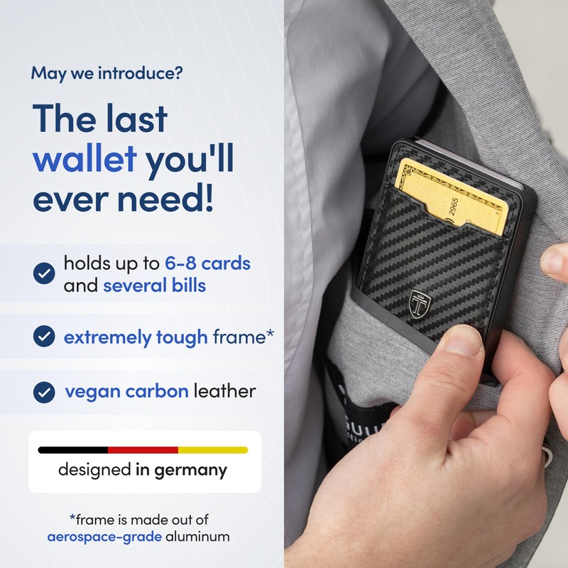 TRAVANDO Swype Slim Wallet for Men Metal RFID Blocking Mens