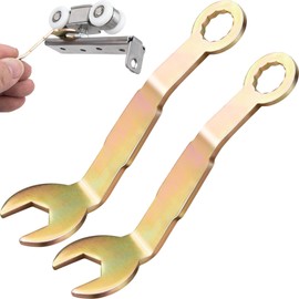 Winsyison 2pcs 3/8" Pocket Door Wrench, N7164 Bi-Fold Pivot Adjustment Angled Wrenchs, Alloy Open Wrench for Sliding Folding Closet Door- Gold