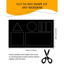 AICOYA Blackout Blinds, Portable Blackout Blind 300x145cm, Blackout Blinds Stick on Windows, No Drilling