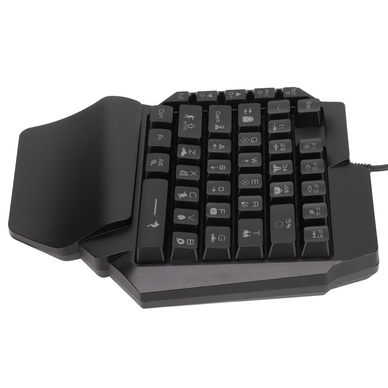 One Handed Gaming Keyboard 39 Keys Luminous Ergonomic Design Anti
