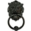 Qparts Regency Lions Head Door Knocker,Solid Brass,H:7 inch,Black,Oxide Finish