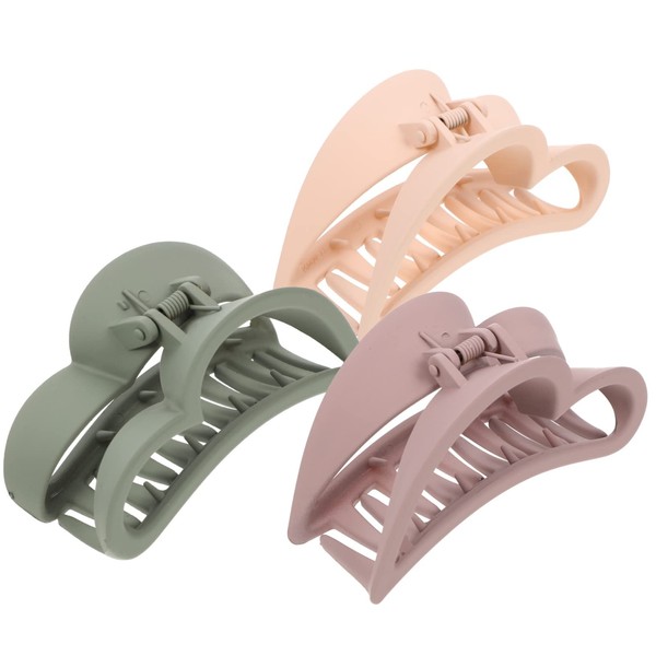 BIUDECO Hair Accessories Heart Claw Clips 3pcs Set Large Size