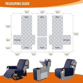 VANSOFY Loveseat Recliner Cover with Console 100% Waterproof Sofa Slipcovers Non-Slip Reclining Couch Cover Split Sofa Covers Furniture Protector for Pets, Dogs(Dark Blue)